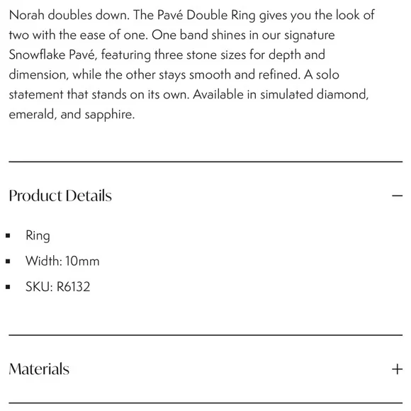 NWT Melinda, Norah doubles  ring  Emerald 7 - Picture 3 of 3
